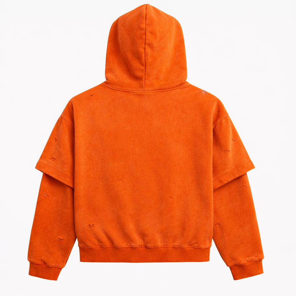 Double Layered Hoodie - Orange