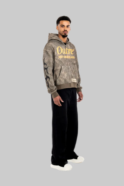 Olive Green Zip-up Hoodie