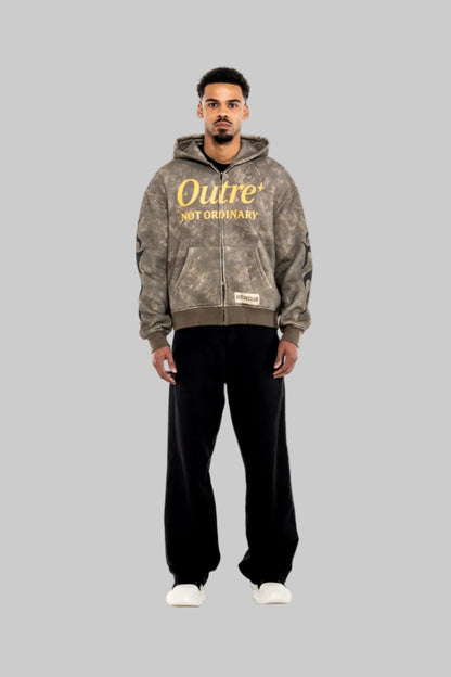 Olive Green Zip-up Hoodie