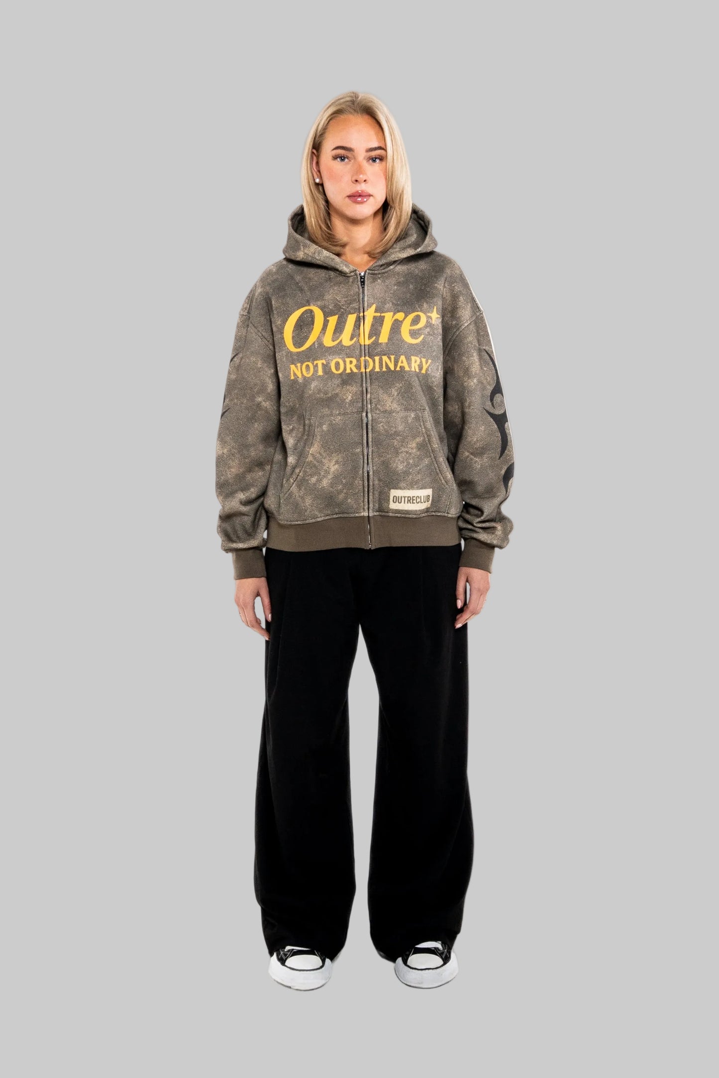 Olive Green Zip-up Hoodie